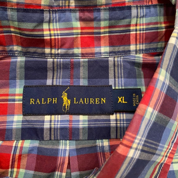 Ralph Lauren Men's Plaid Shirt in Red and Blue - Picture 6 of 10
